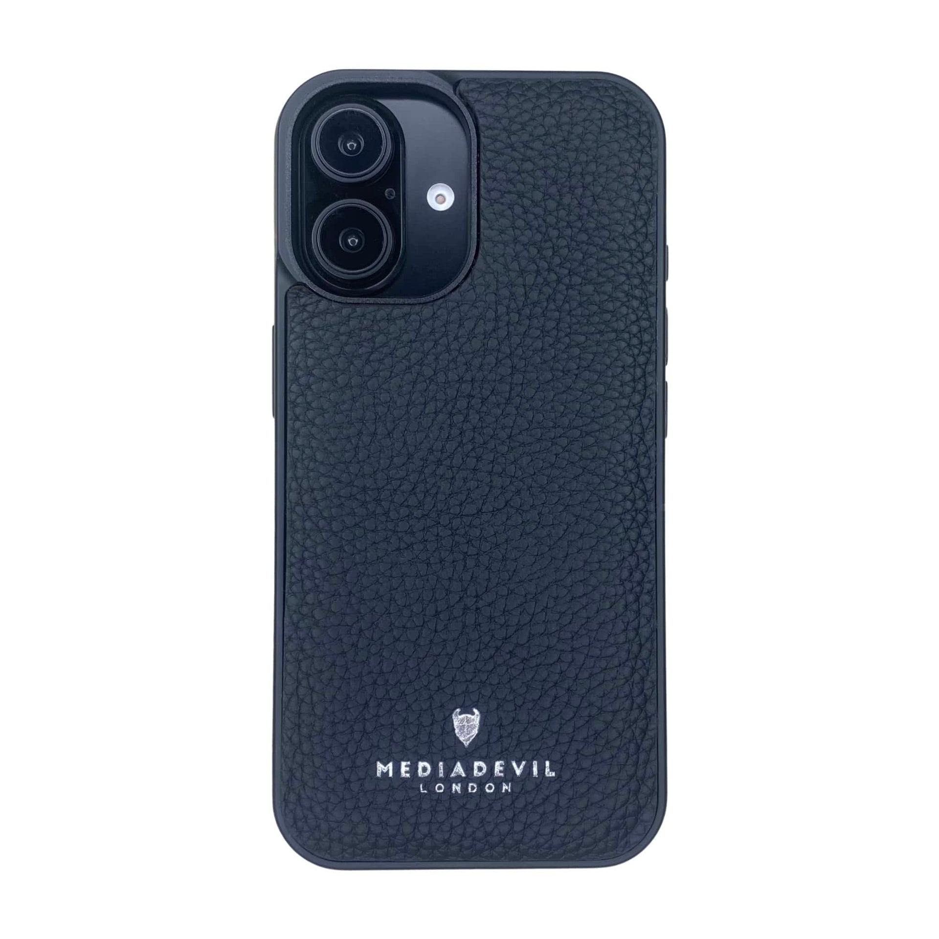 MediaDevil leather bumper case for iPhone 16 - Black