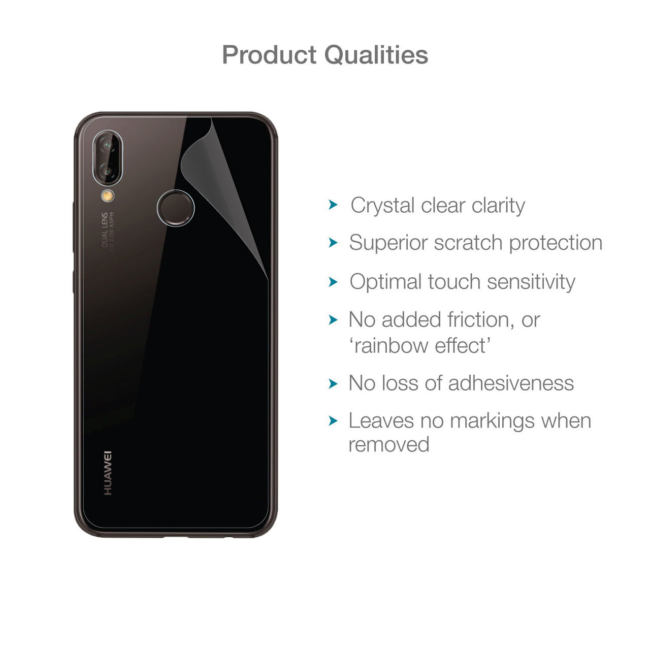 Huawei P20 Lite Back Protector Film (Clear)