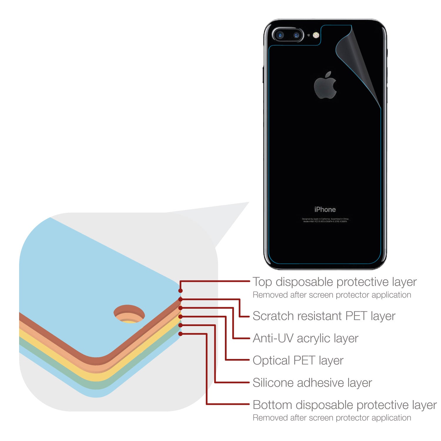 iPhone Plus iPhone Plus Back Protector Film (Matte, Clear)