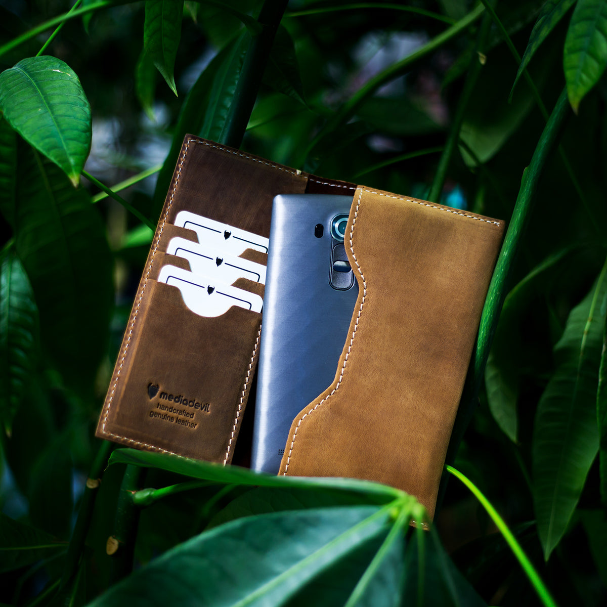 Genuine Leather Wallet Pouch Phone Case | Artisanwallet