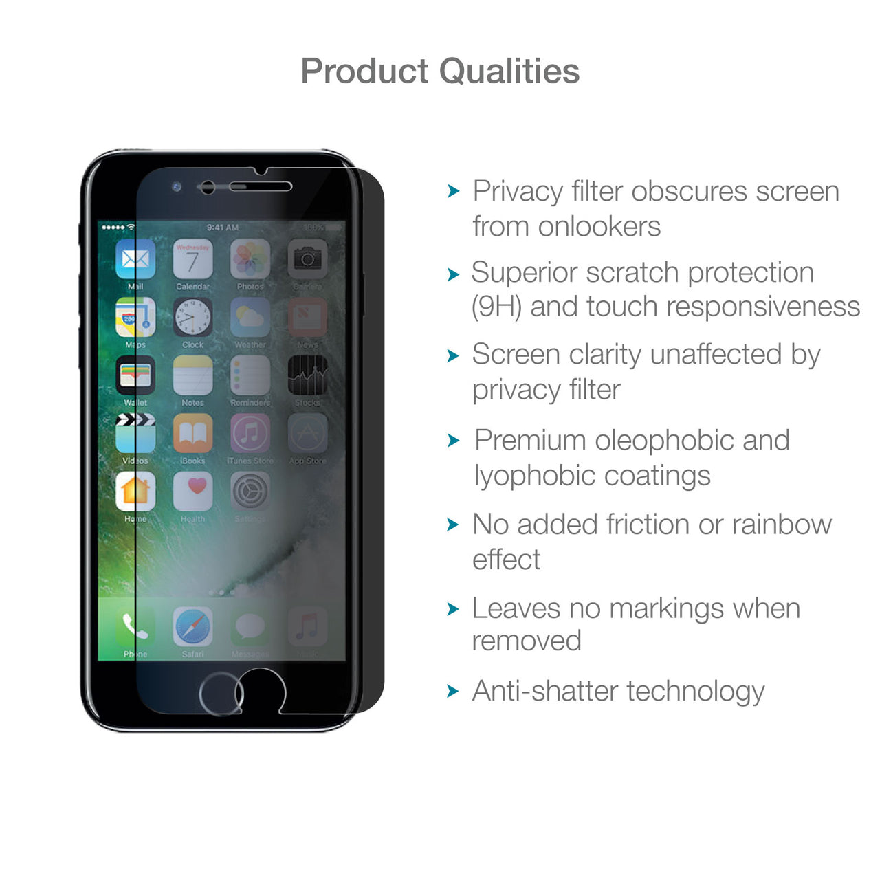 Apple iPhone SE (2022 / 2020) & iPhone 8 / 7 Tempered Glass Privacy Screen Protector