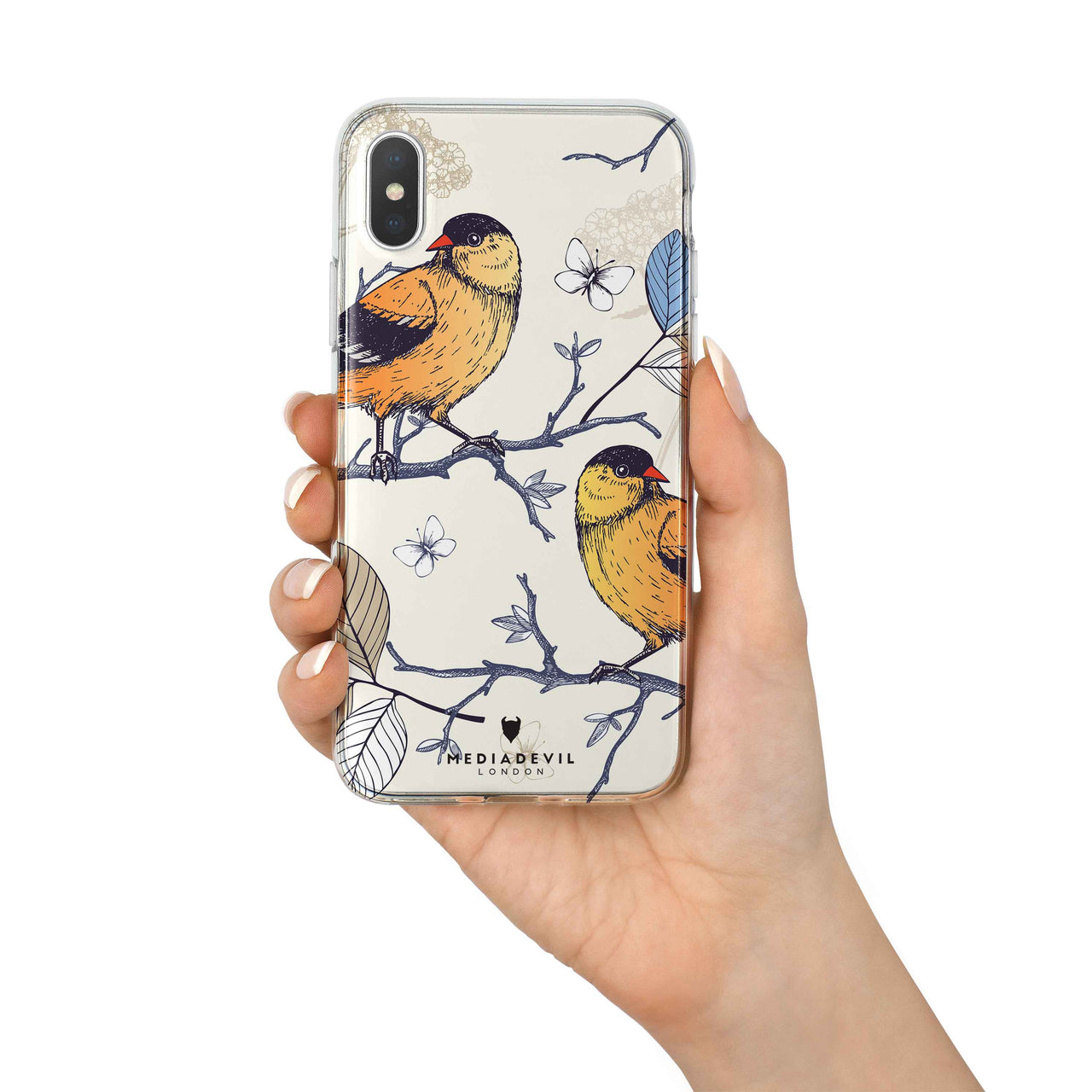 iPhone X / XS Case - Birds Pattern - Reinforced TPU Gel Case