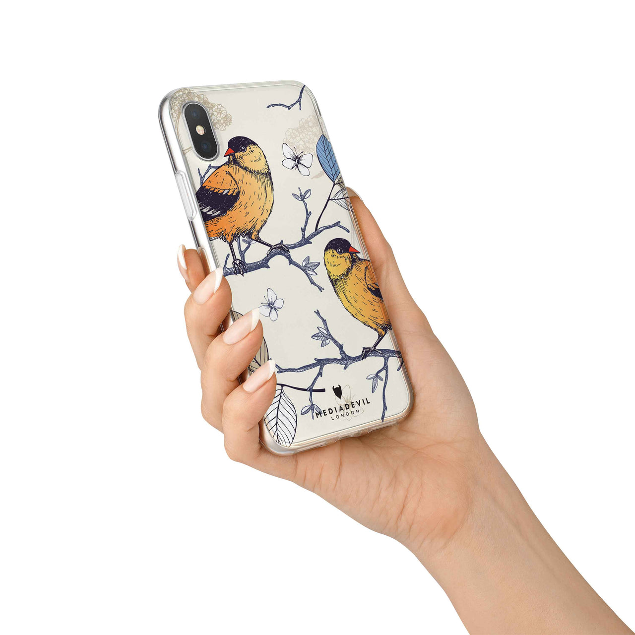 iPhone X / XS Case - Birds Pattern - Reinforced TPU Gel Case