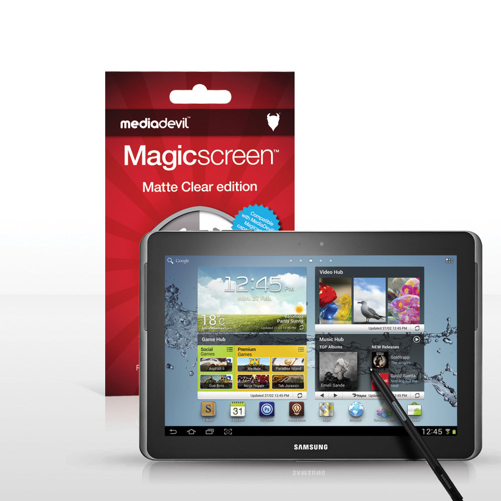Magicscreen screen protector - Matte Clear (Anti-Glare) Edition - Samsung Galaxy Note Tablet (10.1")