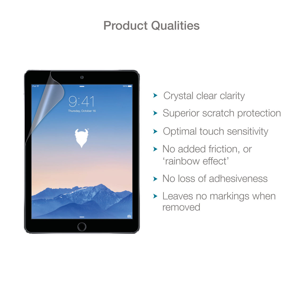 Apple iPad Air 1 & 2, iPad Pro 9.7" (2016) and iPad (2017 & 2018) Screen Protector (Clear)