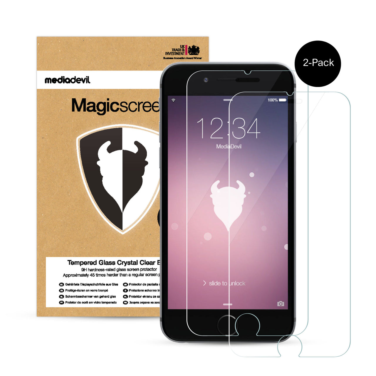 iPhone 6 Plus / 6s Plus (2-Pack) Tempered Glass Screen Protector (Clear) | Magicscreen