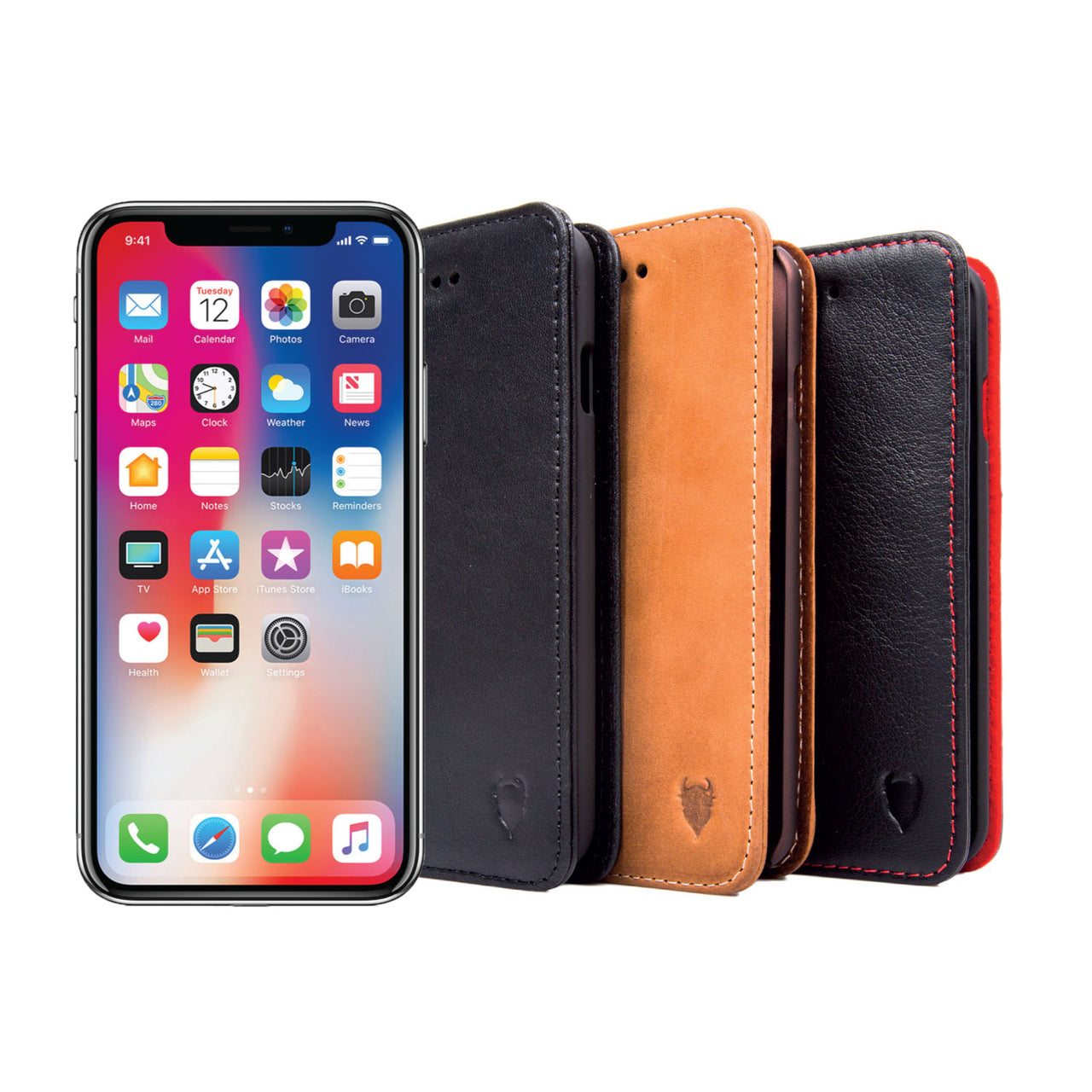 iPhone X / XS Genuine Leather Case with Stand | Artisancover